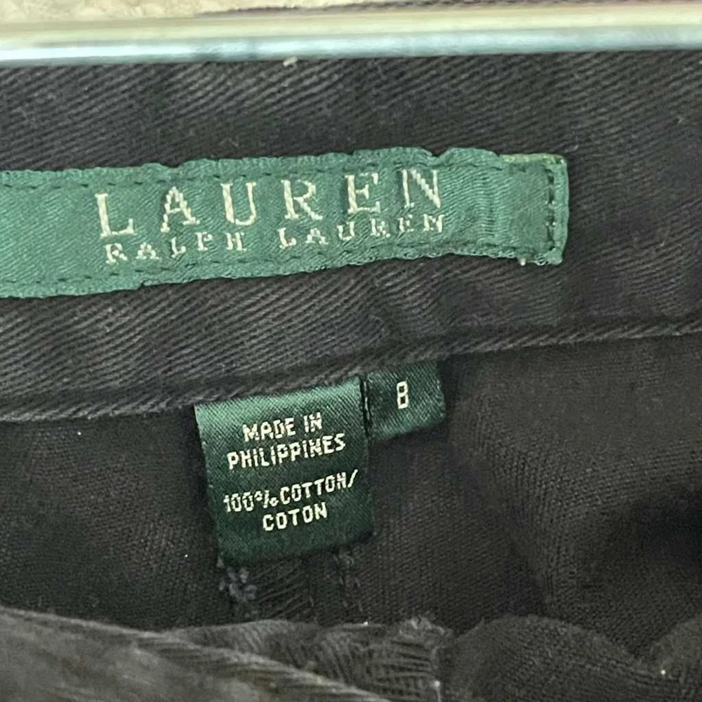 Lauren Ralph Lauren Black Cotton Chino Shorts Womens Size 8 Classic Preppy‎